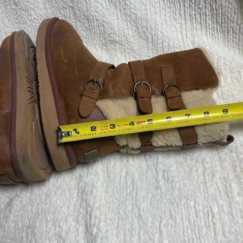 UGG Australia Becket Leather Brown women’s Boots shearling lining women’s SZ10 - Picture 7 of 12